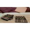 Moroccan & Plaid Coaster Rubber Back - On Coffee Table