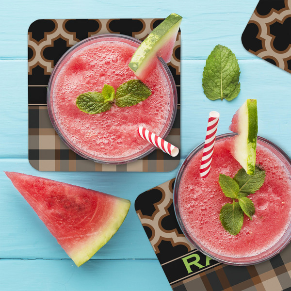 Moroccan & Plaid Coaster Set - LIFESTYLE