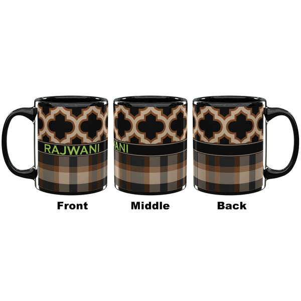 Moroccan & Plaid Coffee Mug - 11 oz - Black APPROVAL