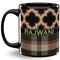 Moroccan & Plaid 11 Oz Coffee Mug - Black (Personalized)