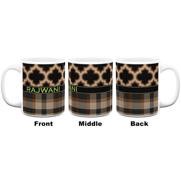 Moroccan & Plaid Coffee Mug - 11 oz - White APPROVAL