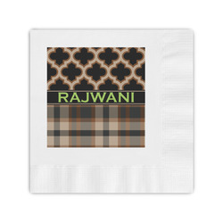 Moroccan & Plaid Coined Cocktail Napkins (Personalized)
