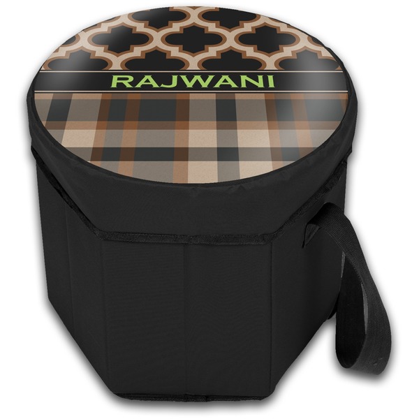 Moroccan & Plaid Collapsible Personalized Cooler & Seat (Closed)