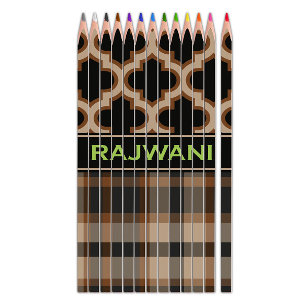 Custom Moroccan & Plaid Colored Pencils (Personalized)