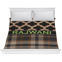 Moroccan & Plaid Comforter - King (Personalized)