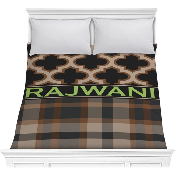 Custom Moroccan & Plaid Comforter - Full / Queen (Personalized)