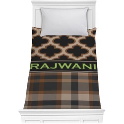 Moroccan & Plaid Comforter - Twin (Personalized)