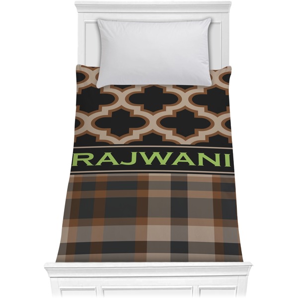 Custom Moroccan & Plaid Comforter - Twin (Personalized)