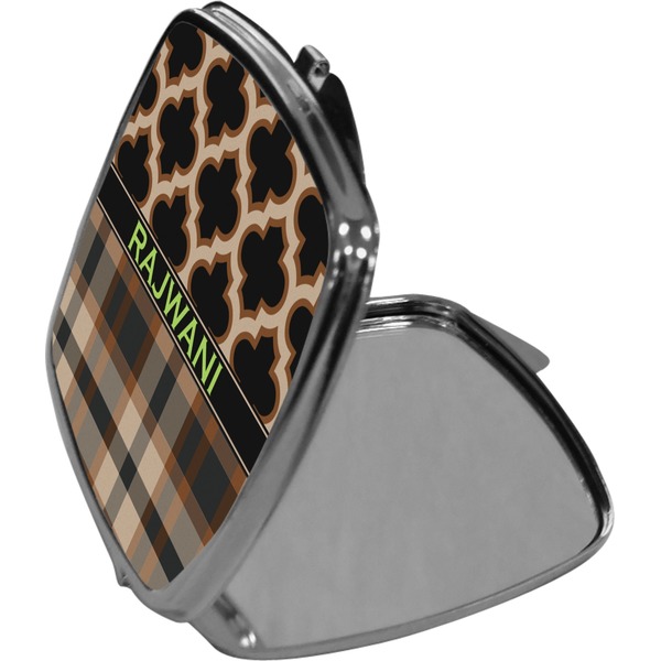 Moroccan & Plaid Compact Mirror (Side View)