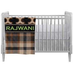 Moroccan & Plaid Crib Comforter / Quilt (Personalized)