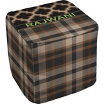 Moroccan & Plaid Cube Pouf Ottoman (Personalized)