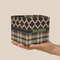 Moroccan & Plaid Cube Favor Gift Box - On Hand - Scale View