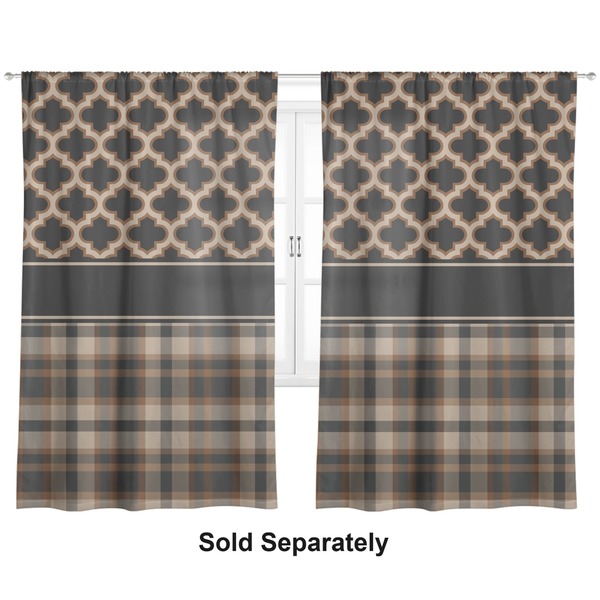 Custom Moroccan & Plaid Curtain Panel - Custom Size