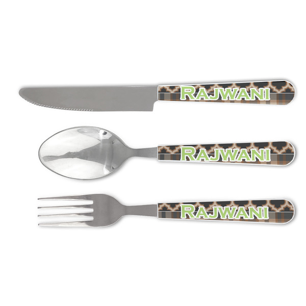Custom Moroccan & Plaid Cutlery Set (Personalized)