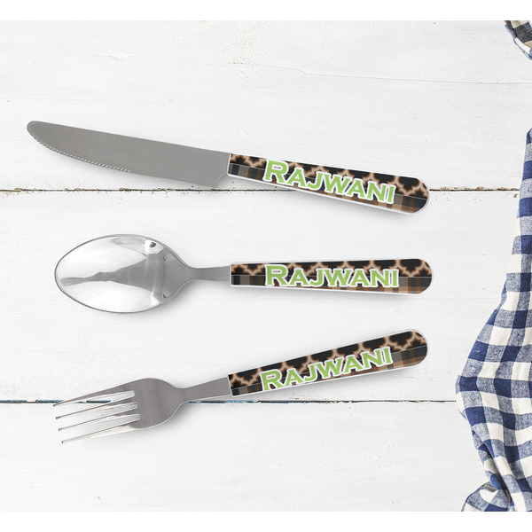 Moroccan & Plaid Cutlery Set - w/ PLATE