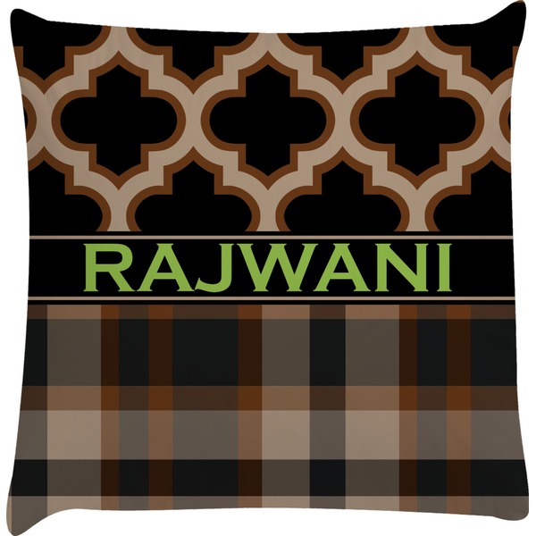 Custom Moroccan & Plaid Decorative Pillow Case (Personalized)