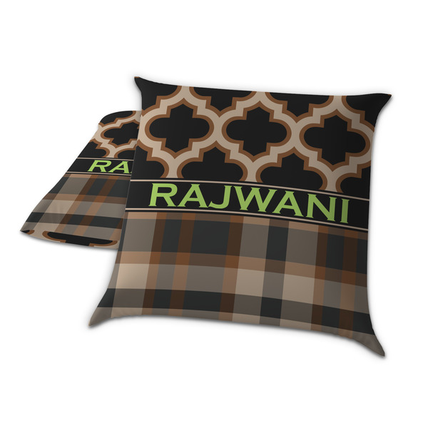 Moroccan & Plaid Decorative Pillow Case - TWO