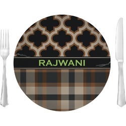Moroccan & Plaid 10" Glass Lunch / Dinner Plates - Single or Set (Personalized)