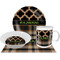 Moroccan & Plaid Dinner Set - 4 Pc (Personalized)