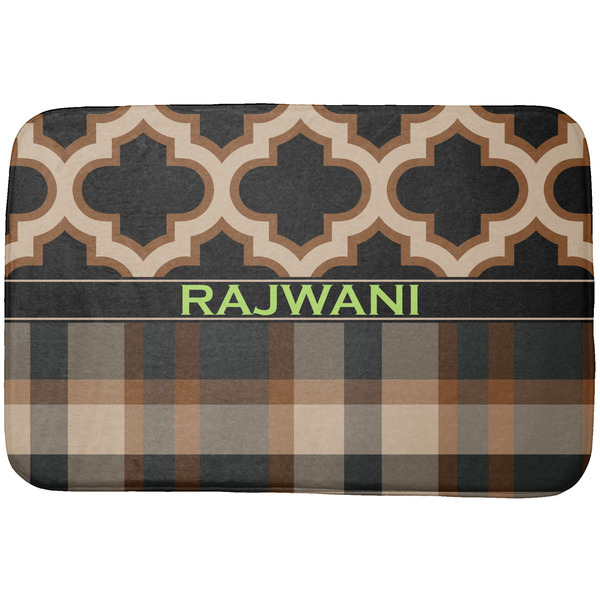 Custom Moroccan & Plaid Dish Drying Mat (Personalized)
