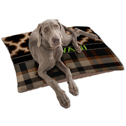 Moroccan & Plaid Dog Bed - Large w/ Name or Text