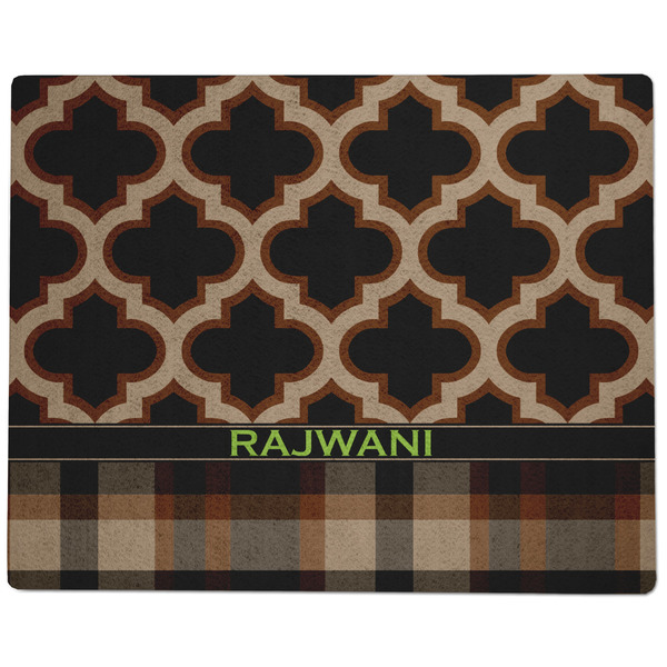 Moroccan & Plaid Dog Food Mat - Large without Bowls