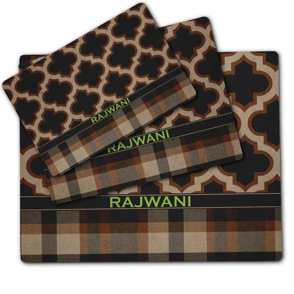 Moroccan & Plaid Dog Food Mat - MAIN (sm, med, lrg)