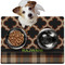 Moroccan & Plaid Dog Food Mat - Medium w/ Name or Text