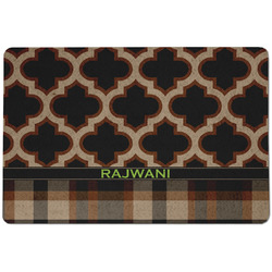 Moroccan & Plaid Dog Food Mat w/ Name or Text