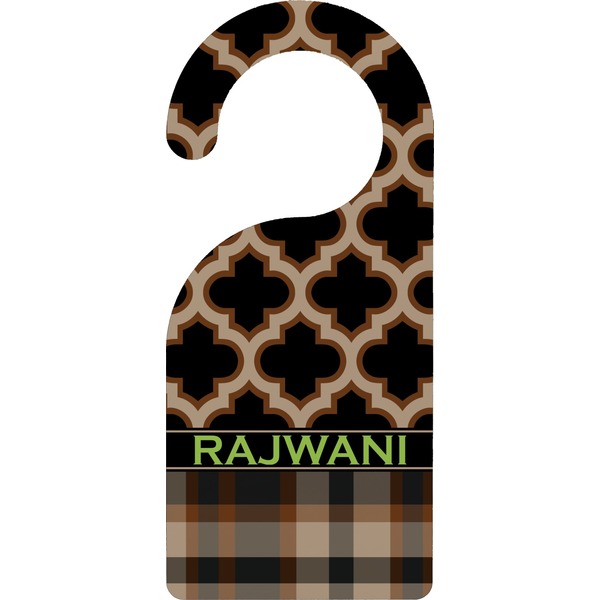 Custom Moroccan & Plaid Door Hanger (Personalized)