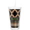 Moroccan & Plaid Double Wall Tumbler with Straw (Personalized)