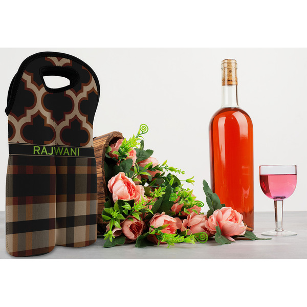 Moroccan & Plaid Double Wine Tote - LIFESTYLE (new)