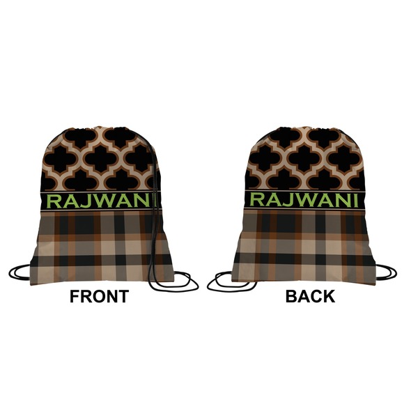 Moroccan & Plaid Drawstring Backpack