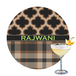 Moroccan & Plaid Printed Drink Topper - 3.25" (Personalized)