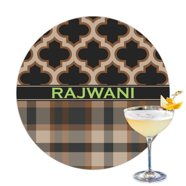Custom Moroccan & Plaid Printed Drink Topper (Personalized)