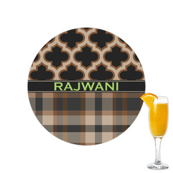 Moroccan & Plaid Printed Drink Topper - 2.15" (Personalized)