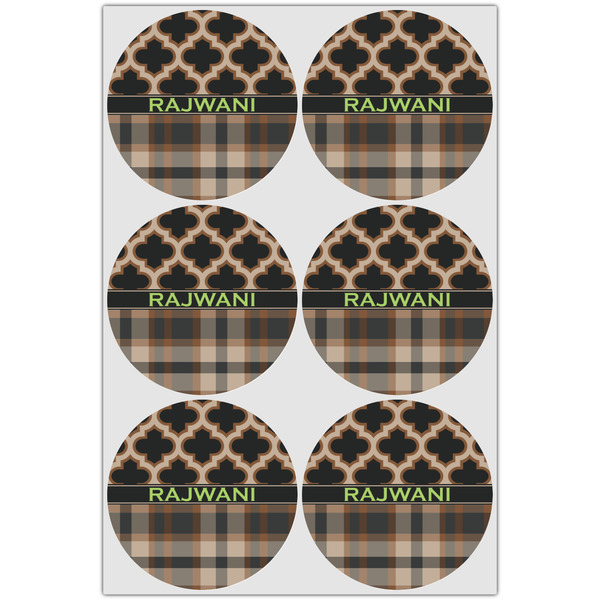 Moroccan & Plaid Drink Topper - XLarge - Set of 6