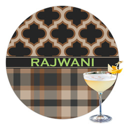 Moroccan & Plaid Printed Drink Topper - 3.5" (Personalized)