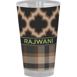 Moroccan & Plaid Pint Glass - Full Color (Personalized)
