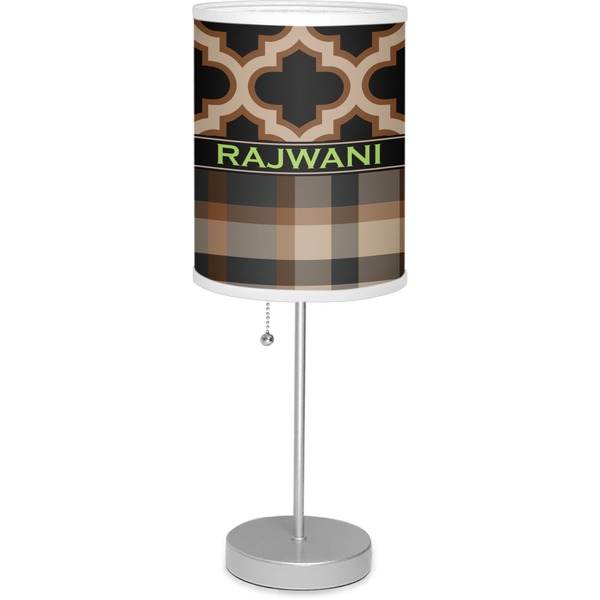 Custom Moroccan & Plaid Lamp with Drum Shade (Personalized)