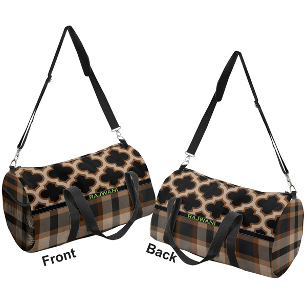 Moroccan & Plaid Duffle bag small front and back sides