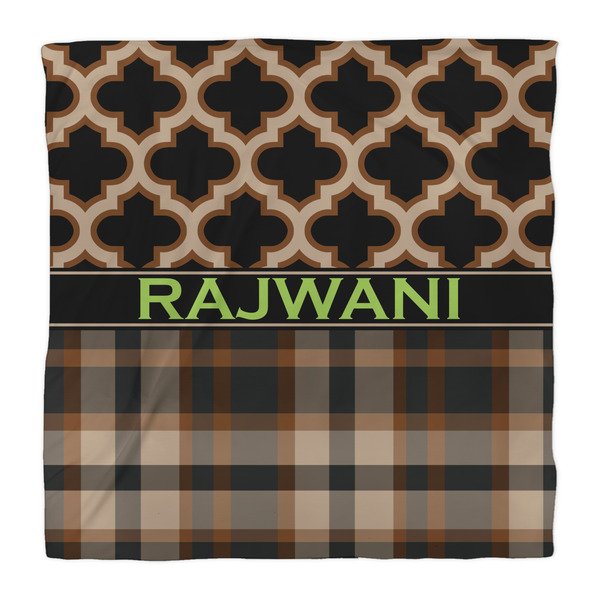 Moroccan & Plaid Duvet Cover - Queen - Front
