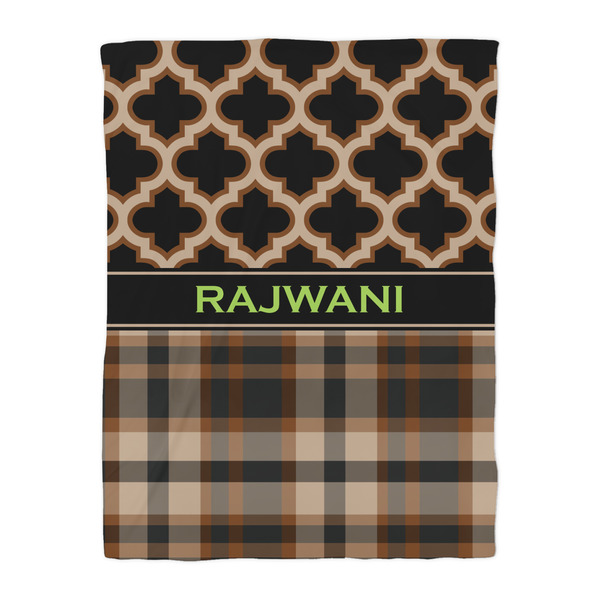 Moroccan & Plaid Duvet Cover - Twin - Front