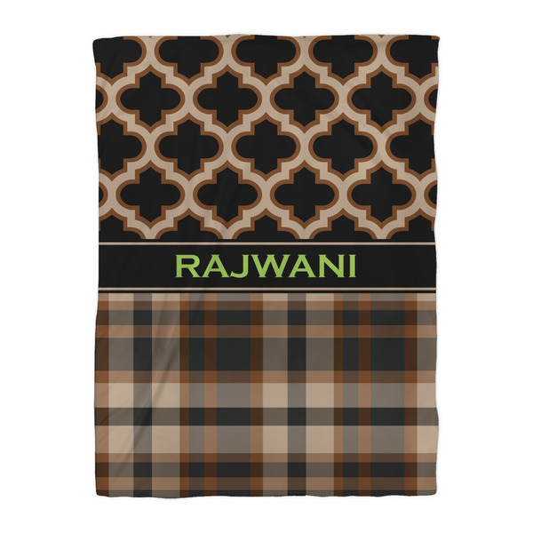 Moroccan & Plaid Duvet Cover - Twin XL - Front