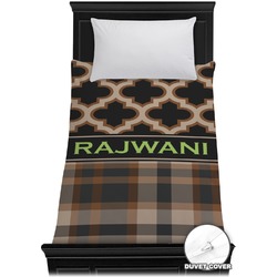 Moroccan & Plaid Duvet Cover - Twin (Personalized)
