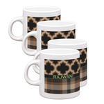 Moroccan & Plaid Single Shot Espresso Cups - Set of 4 (Personalized)