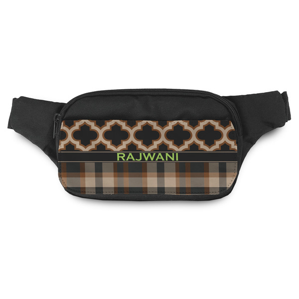 Custom Moroccan & Plaid Fanny Pack - Modern Style (Personalized)