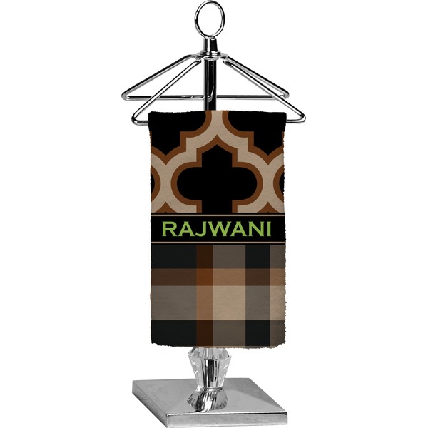 Custom Moroccan & Plaid Finger Tip Towel - Full Print (Personalized)