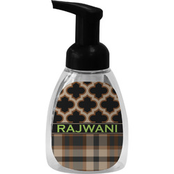 Moroccan & Plaid Foam Soap Bottle - Black (Personalized)