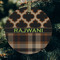 Moroccan & Plaid Frosted Glass Ornament - Round (Lifestyle)